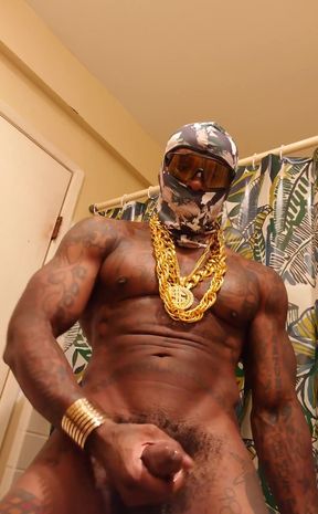 BBC Worship Hallelujah Johnson Huge Black Hairy Cock Horus Stroking and Cum