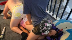 Twink Wears Friend's Dirty Diaper & Dominates Sissy Friend While Cumming