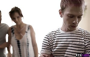 Horny brothers double fucked stepmoms pussy