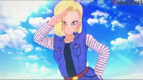 Bulma and Goku Fuck While Android 18 Watches - Dragon Ball Zex Series