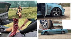 Arrogant Latex Influencer Ciniclu Stuck in Mud - Teasing, Humiliation & Failed Rescue