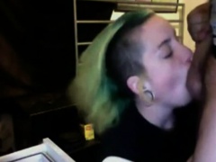 Slovenian punk girl sucking dick