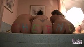 Hot Three Girl Naked Body Paint Party