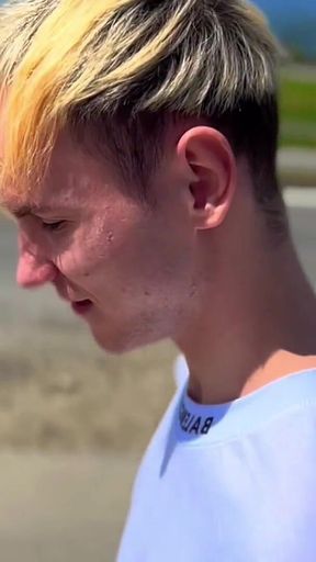Persuaded a Straight Guy to Give a on the Beach