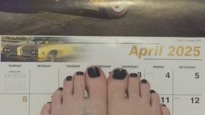 APRIL 2025 CALENDAR CAR FOOT FETISH