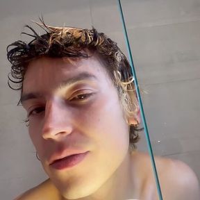 alone in the bathroom Dlikeddick cum in my shower