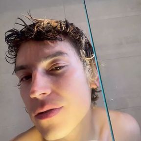 alone in the bathroom Dlikeddick cum in my shower