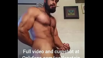 Hot Ripped Bodybuilder Smoking and Jerking off