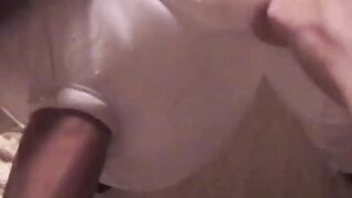 Big dick jock jerking off solo after fucking fetish sex doll