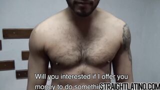 Straight Latin man has first time fun session with a dick