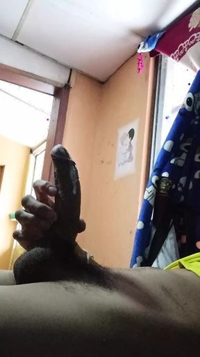 Latin male masturbating his cock very rich