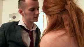 Redhead stepsister gets fucked hard at the wedding