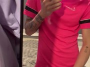 Playing with my big dick and cumming all over my mirror
