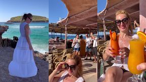 6eme jour a ibiza habillee d une robe blanche longue, je pars m exhiber ...