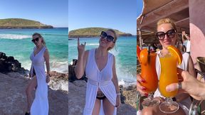 6eme jour a ibiza habillee d une robe blanche longue, je pars m exhiber ...