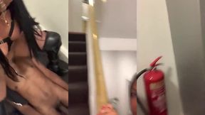 aylla gattina estava com tanto tesao que dominou seu escravo no corredor e fodeu ele gostoso
