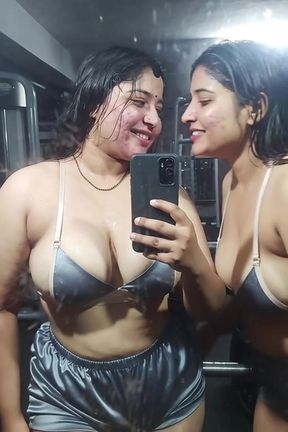 Curvy Indian couple enjoys lesbian love
