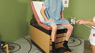 Naughty Nurse, Charli Shay, Sucks Patient's Cock for Semen Sample CharliShay.com Long Version with Cumshot RED