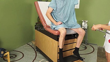 Naughty Nurse, Charli Shay, Sucks Patient's Cock for Semen Sample CharliShay.com Long Version with Cumshot RED