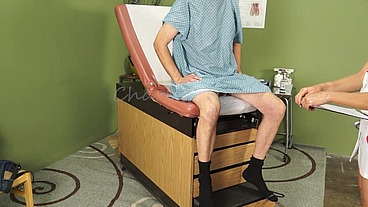 Naughty Nurse, Charli Shay, Sucks Patient's Cock for Semen Sample CharliShay.com Long Version with Cumshot RED