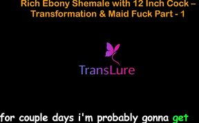 English Audio Sex Story Rich Ebony Shemale with 12 Inch Cock - Transformation & Maid Fuck - Part 1
