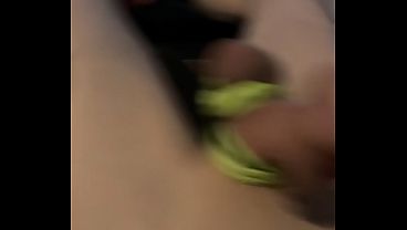 Gooning my lubed up tied up big throbbing cock with fleshlight