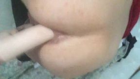 of hot tranny fucking herself with huge dildo