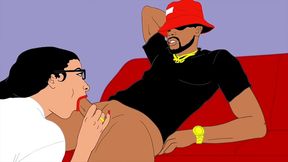 big booty pawg wants to cosplay with a hentai bbc in this interracial anime