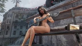 Skinny babe Sophie and Lune expose their ideal big tits and big booty in public