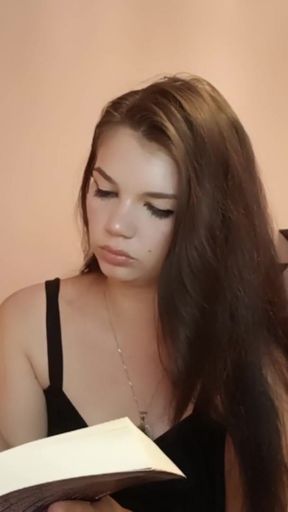 Emotional moment from &quot;Hot brunette thick all natural latina with green eyes smoking and ignoring you&quot;