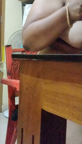 Mallu Wife Cooking Naked and Washing Dishes