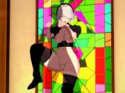 FUTA BAYONETTA FUCKS 2B DOGGYSTYLE IN CHURCH