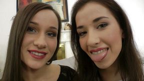 Two Leggy Brunettes Enjoy Hardcore Anal Threesome