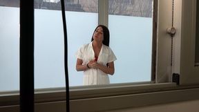 behind the scene, trans doctor fuck a very horny patient.