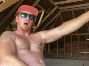 Hot ginger construction worker get off while you watch him work his woood