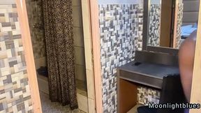 Horny African Stepsister Caught Peeping BBC Stepbro in Bathroom and Fuck