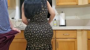 Sizable Booty Stepmom Bangs Her Stepson In The Cuisine After Seeing His Great Boner