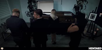 Emma's Alien Funeral Frenzy: Tentacle Creampie Orgy