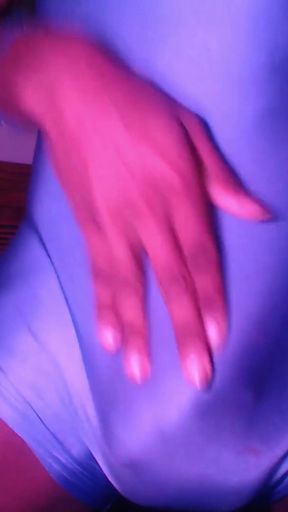 Aj180 Cums Through Her Clothes in Purple Dream Spandex