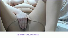 Skin-colored Pantyhose - Bra - Big Tits - Big Ass - Masturbation - Turkish MILF - Turkish Porn