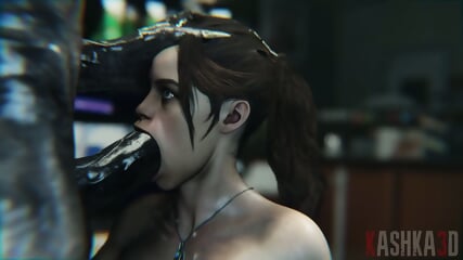 Claire Redfield has fun with Mr. X and friends  - 3D HMV