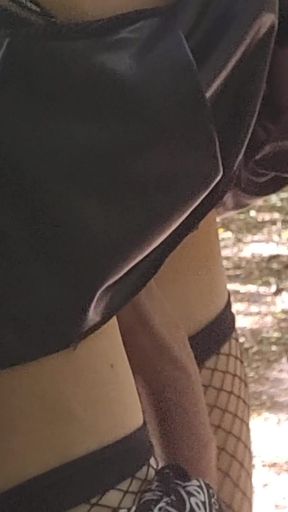 Captivating moment from &quot;🌳4-legged exhibition in the forest, little tease in search of cocks. Cumslut P U B L I C [27Jun25]&quot;