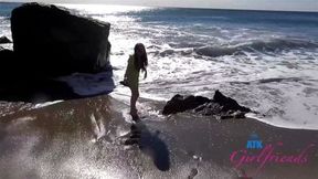 Coastal GFE Experience hanging with Alina West and touching/playing her pussy on the beach