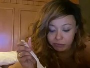 Sexy BBW Scarfing Huge Dinner