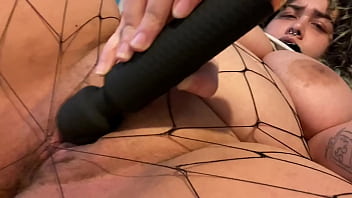 My New Toy Makes Me Squirt in My Fishnet Stockings