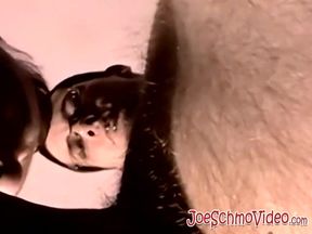 Young amateur with glasses sucked by mature old homosexual