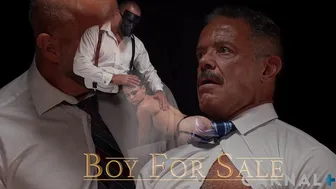 Master Scott and Master Aries spit roast blond boy James in bondage