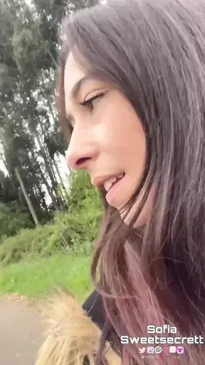 Interactive anal plug controls juicy bbw pussy in public park