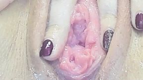 Pink Vibrator in Pussy Orgasm Squirt