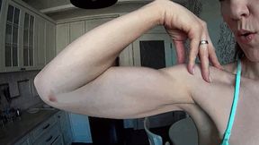 M FEELING AND SQUEEZING BICEPS AND PECS 6B
